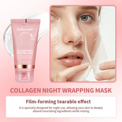 Korean Deep Collagen Peel-Off Mask – Anti-Wrinkle Lifting Overnight Skin Repair Pack