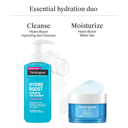 Hydro Boost Facial Cleansing Gel, Hydrating Gentle Face Cleanser and Makeup Remover with Hyaluronic Acid, Hypoallergenic Formula, 7.8 FL OZ
