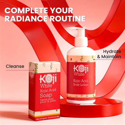 Kojic Acid Skin Brightening Body Lotion - Body Moisturizer & Skin Firming for Women, Boost Hydrating, Sun Damage Skin, Uneven Skin Tone, Paraben-Free, Vegan, 8.45 Fl Oz Bottle