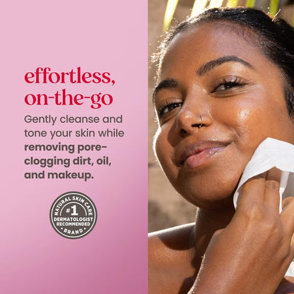 Stocking Stuffers, Rose Water Face Wipes, for All Skin Types, Hydrating Micellar Makeup Remover & Facial Cleansing Towelettes, Skin Care Christmas Gifts, 30 Ct (3-Pack)