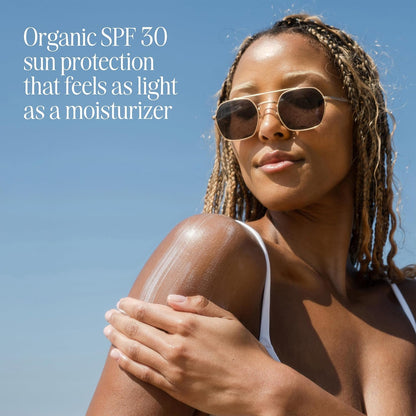 Organic Sunscreen SPF 50 Sunblock Body Lotion, Dermatologist Tested Skin Care for Daily Protection, Vegan and Gluten Free, Guava Mango
