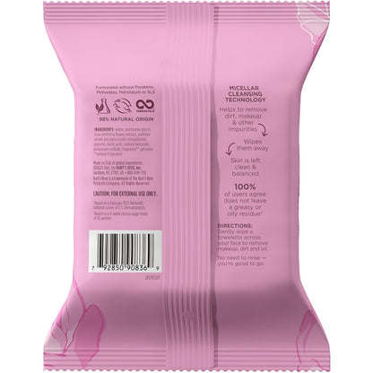 Stocking Stuffers, Rose Water Face Wipes, for All Skin Types, Hydrating Micellar Makeup Remover & Facial Cleansing Towelettes, Skin Care Christmas Gifts, 30 Ct (3-Pack)