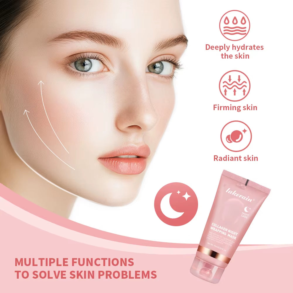 Korean Deep Collagen Peel-Off Mask – Anti-Wrinkle Lifting Overnight Skin Repair Pack